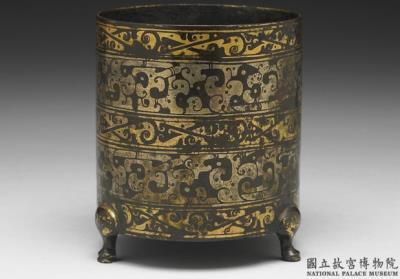图片[3]-Zun wine vessel with cloud pattern and gold inlay, Han dynasty (206 BCE-220 CE)-China Archive